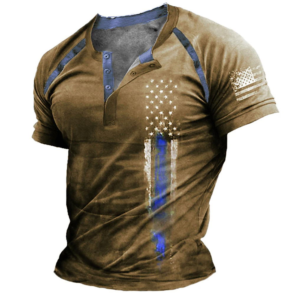 Vintage Fashion Enthusiasts - Kaos Henry Pria Motif Bendera Amerika