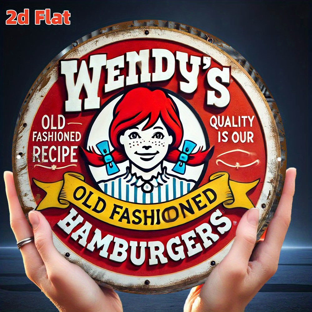 Vintage Fashion Hamburg - Papan Dinding Logam Vintage Wendy's Old