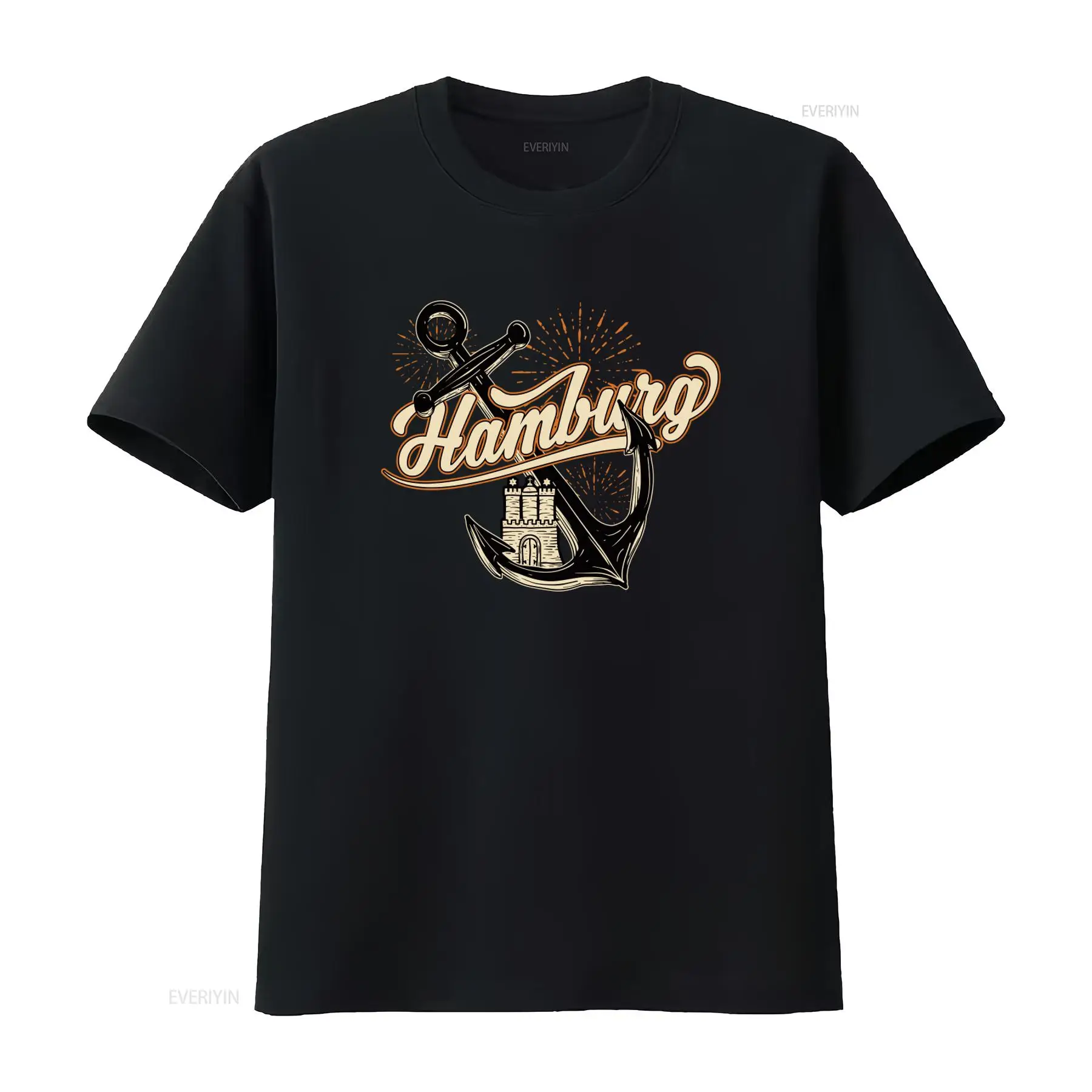 Kaos Pria dengan Motif Jangkar - Vintage Fashion Hamburg ulasan dan harga