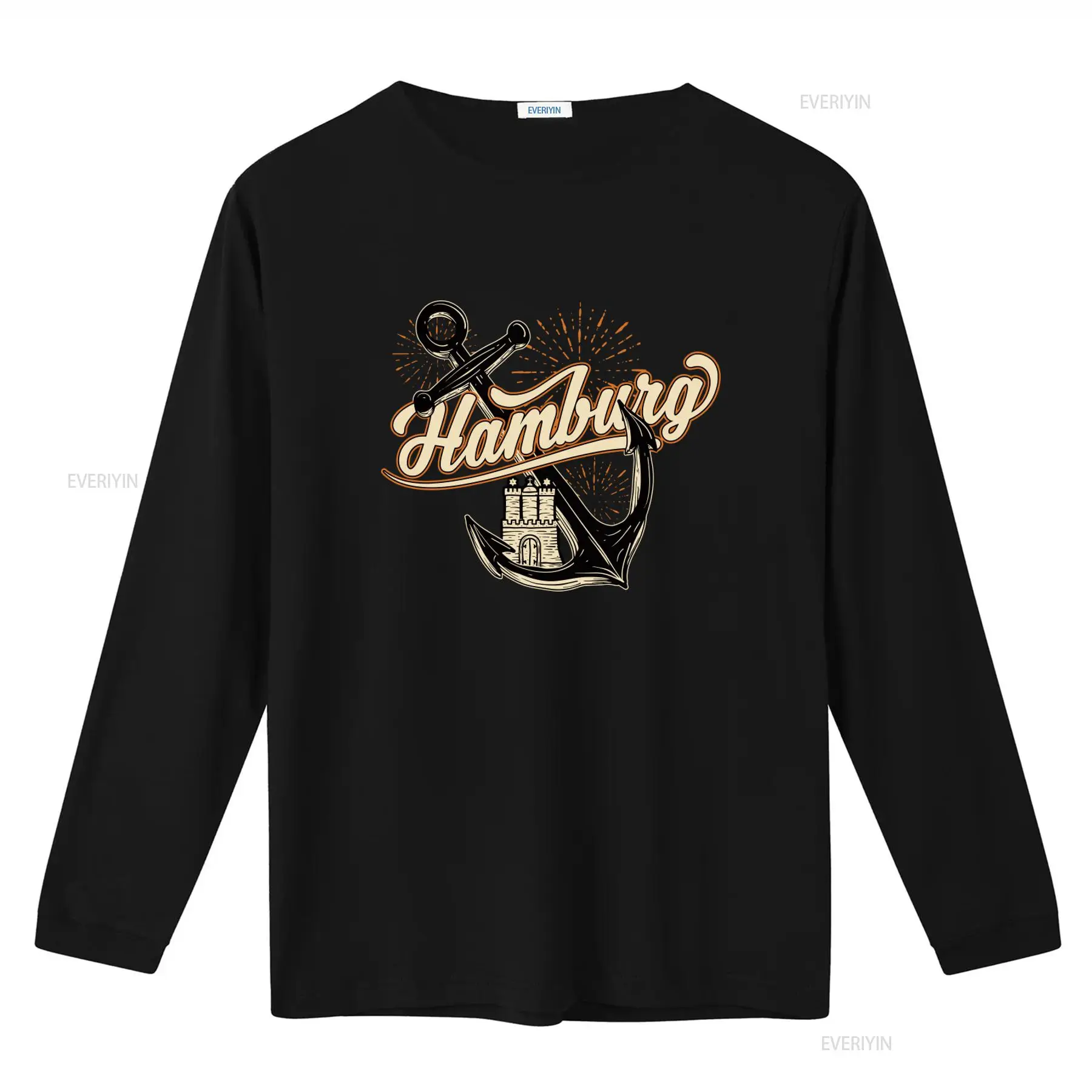 Kaos Pria dengan Motif Jangkar - Vintage Fashion Hamburg ulasan dan harga