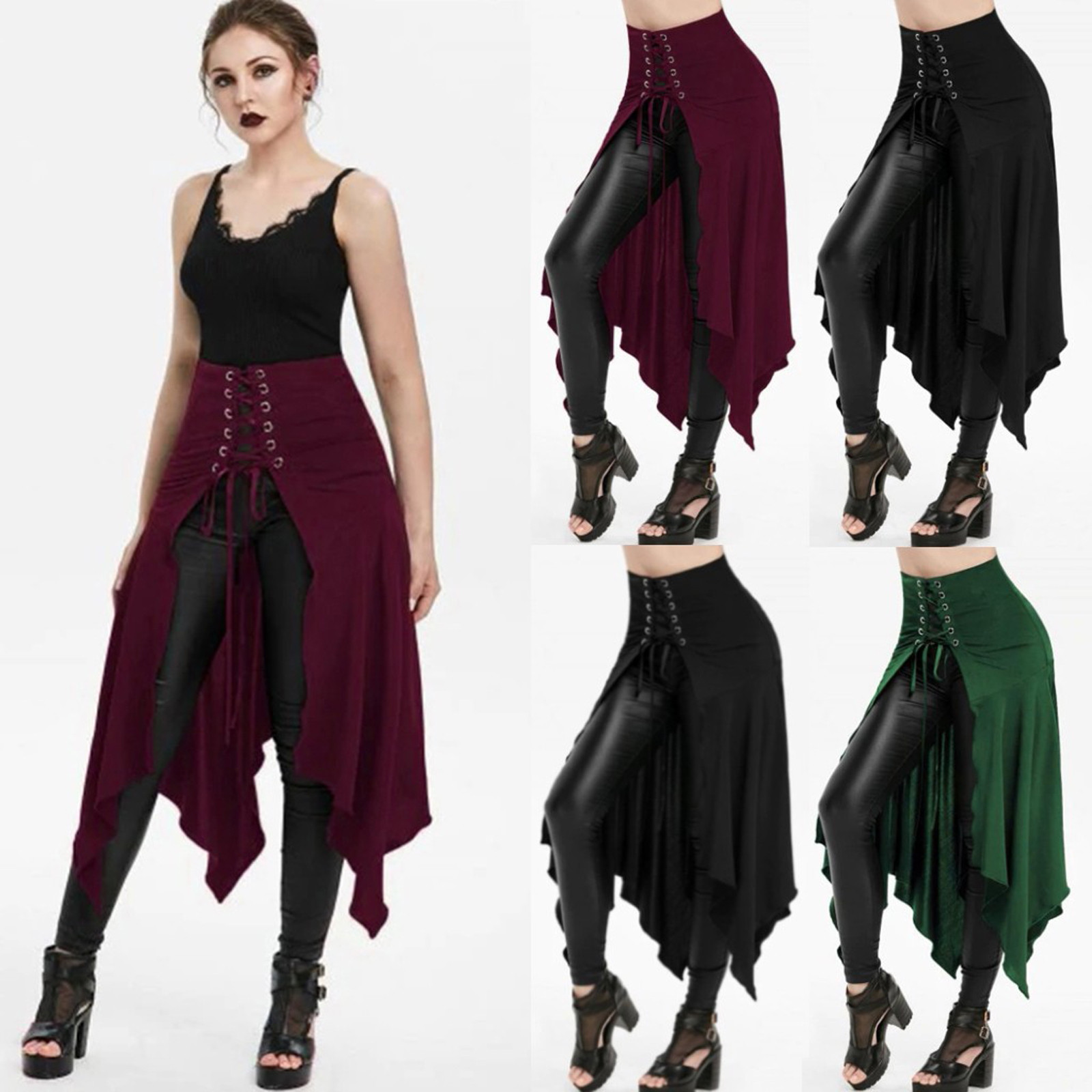 Rok Gotik Rok Pinggang Tinggi  - Vintage Fashion Dresses ulasan dan harga